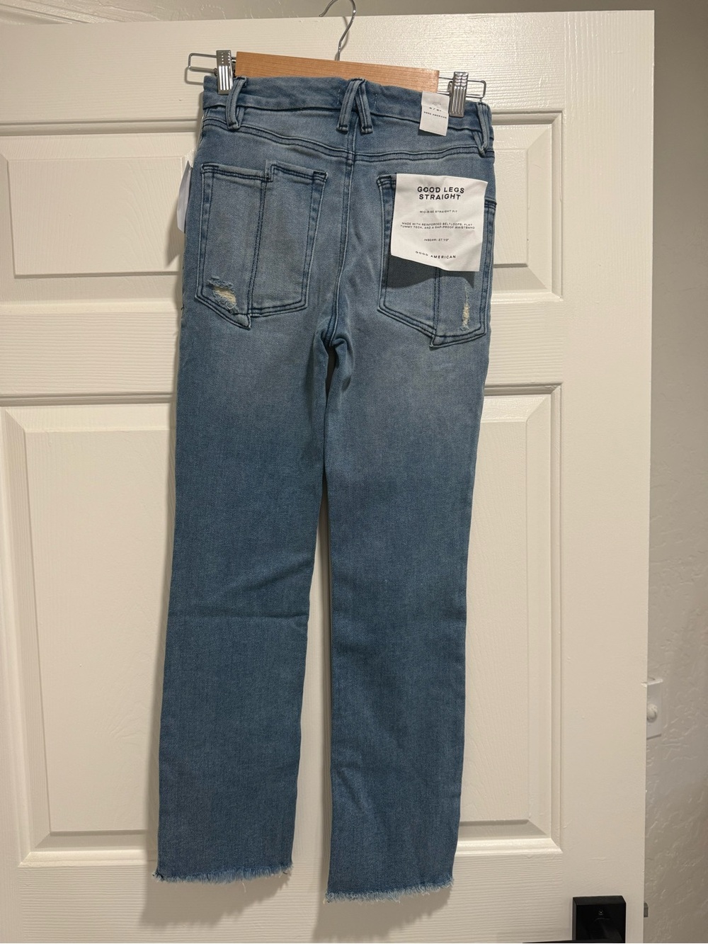 Good American Mid Wash Straight Leg Jeans
